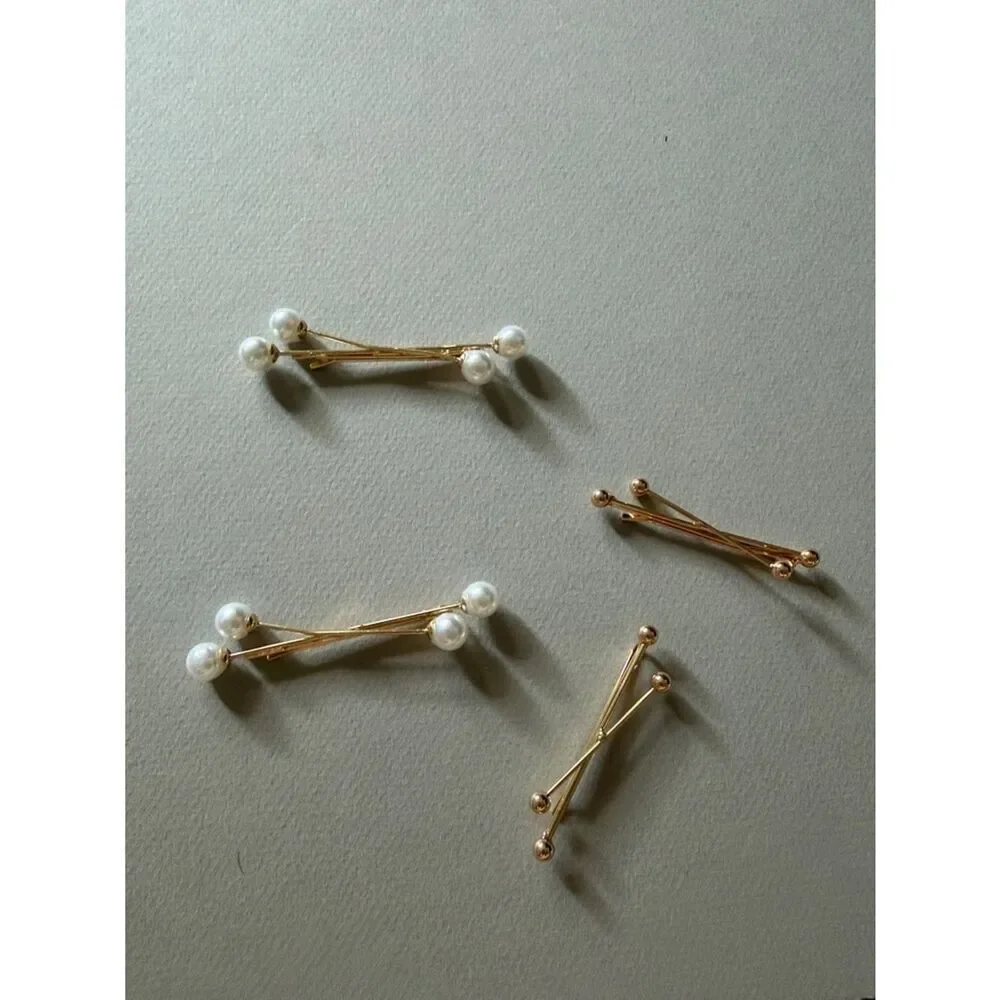 Gold Pearl Hair Pins set A1851